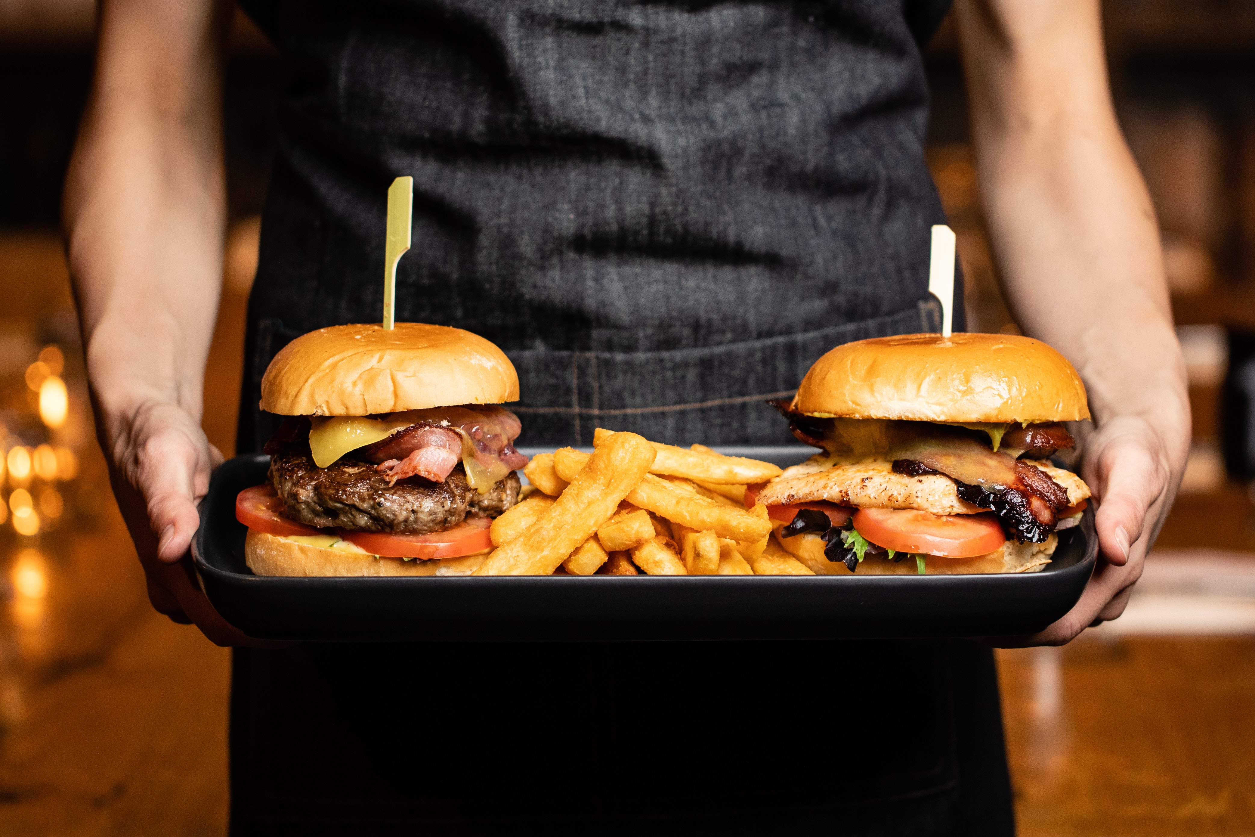 Signature plant-based burgers at Burgrill restaurant